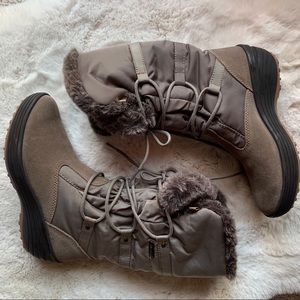 PAJAR water-repellent faux fur lined brown taupe winter boots